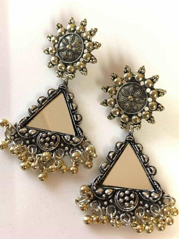 Ishhaara Triangular Mirror Earring
