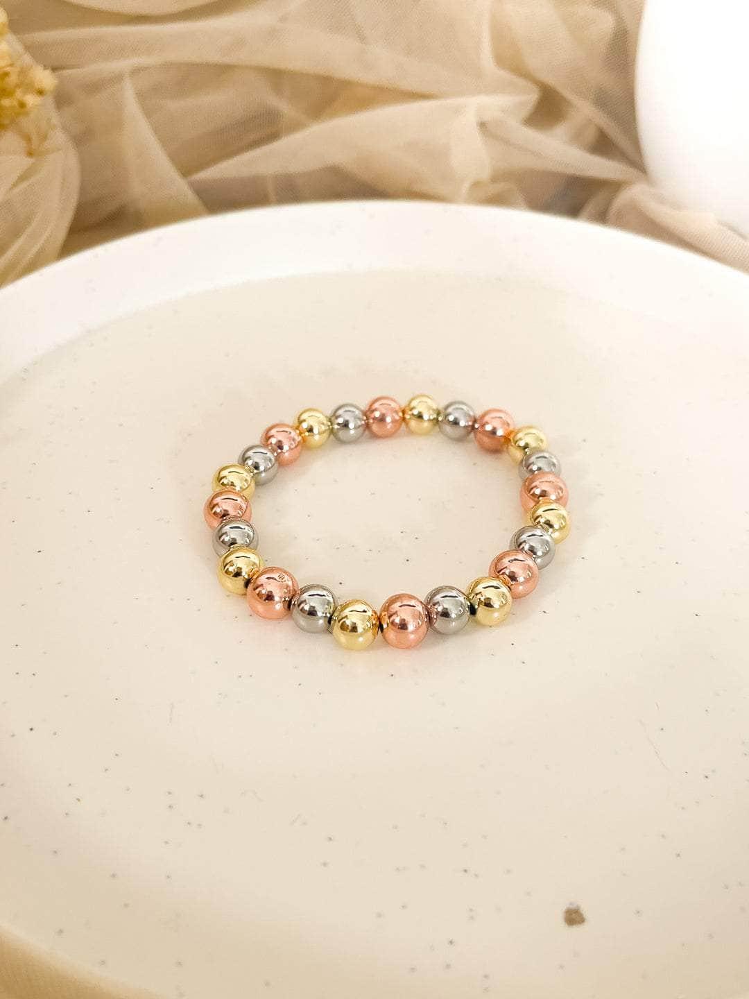 Ishhaara Tricolor Bead Ball Bracelet