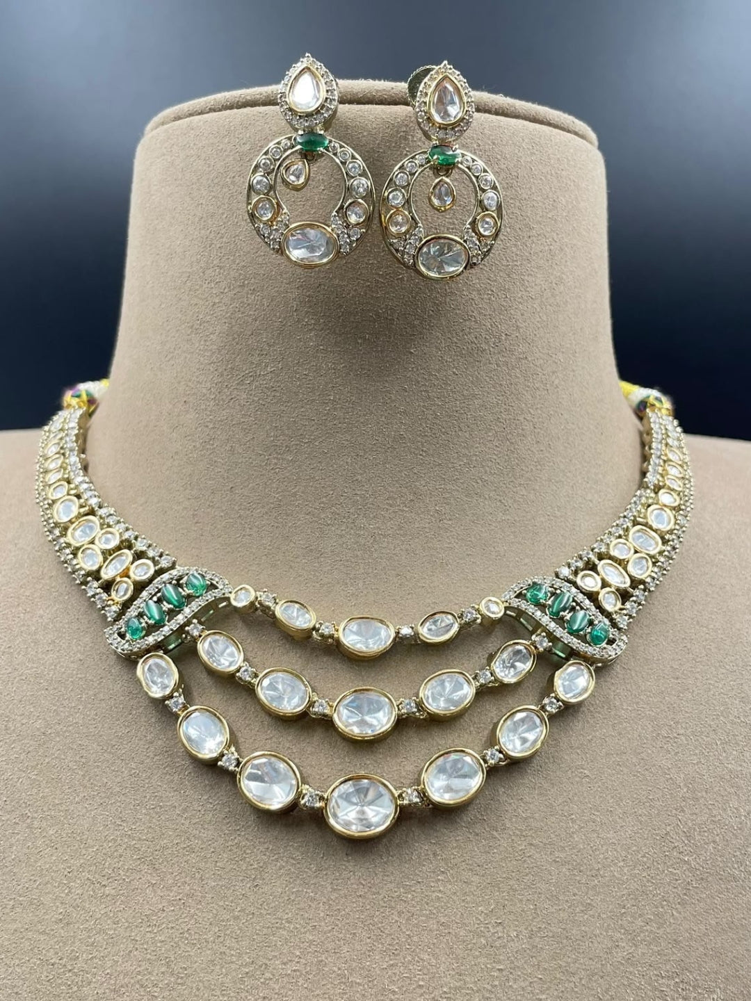 Ishhaara Triple Layer Moissanite Necklace