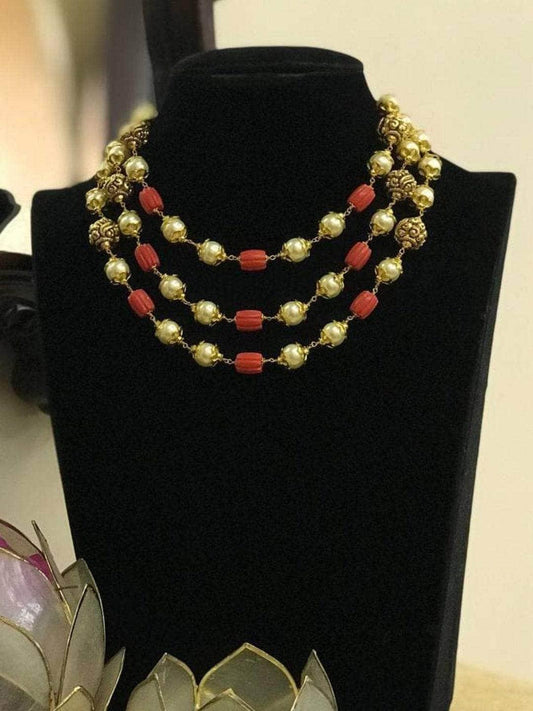 Ishhaara Triple Layer Shell Pearl Mala