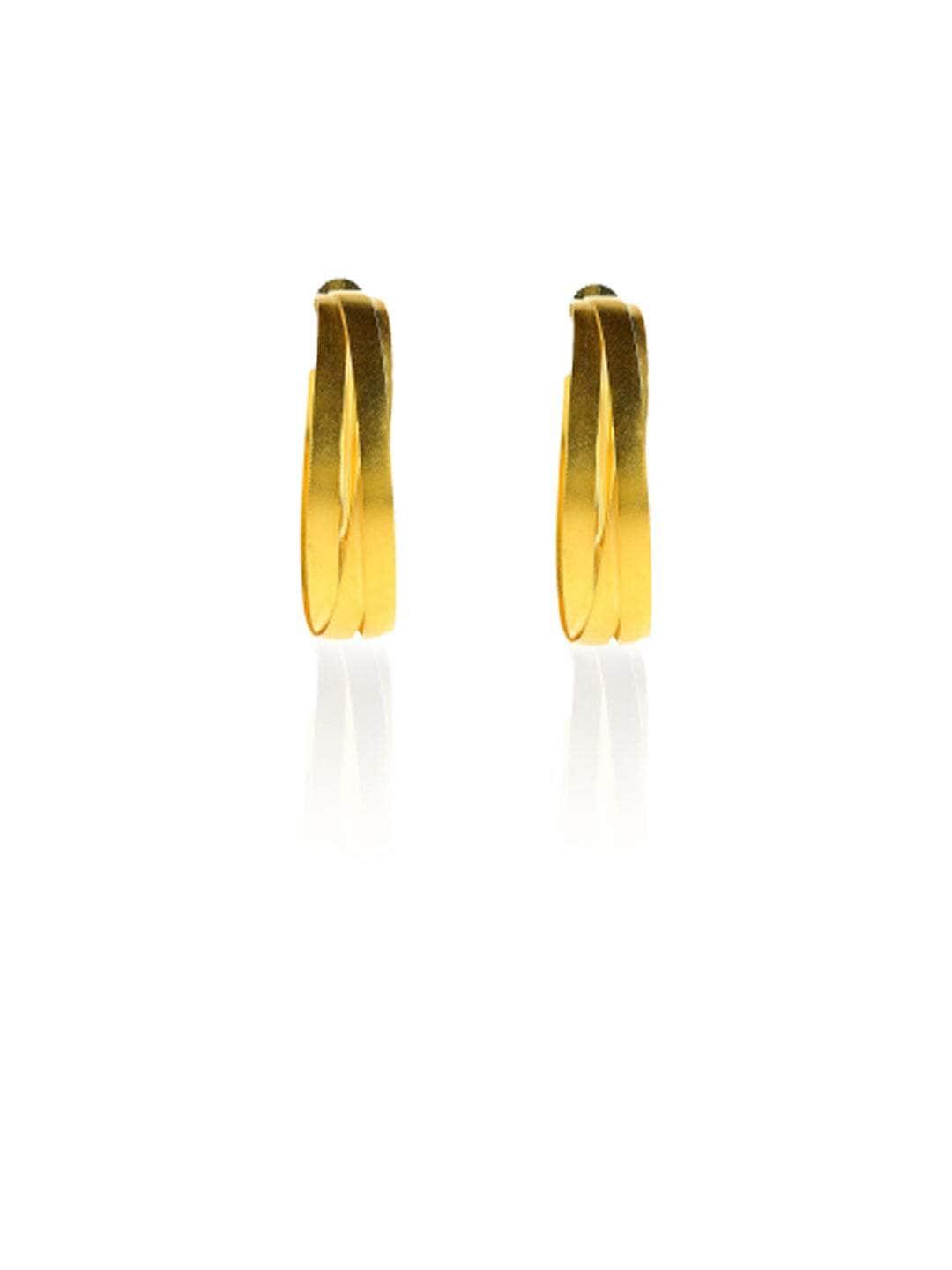 Ishhaara Triple Layer Twisted Hoop Earrings
