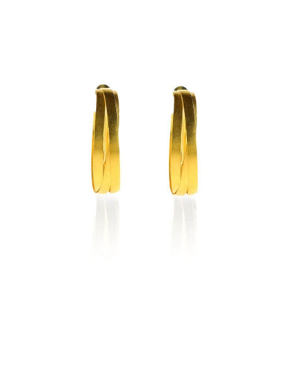 Ishhaara Triple Layer Twisted Hoop Earrings