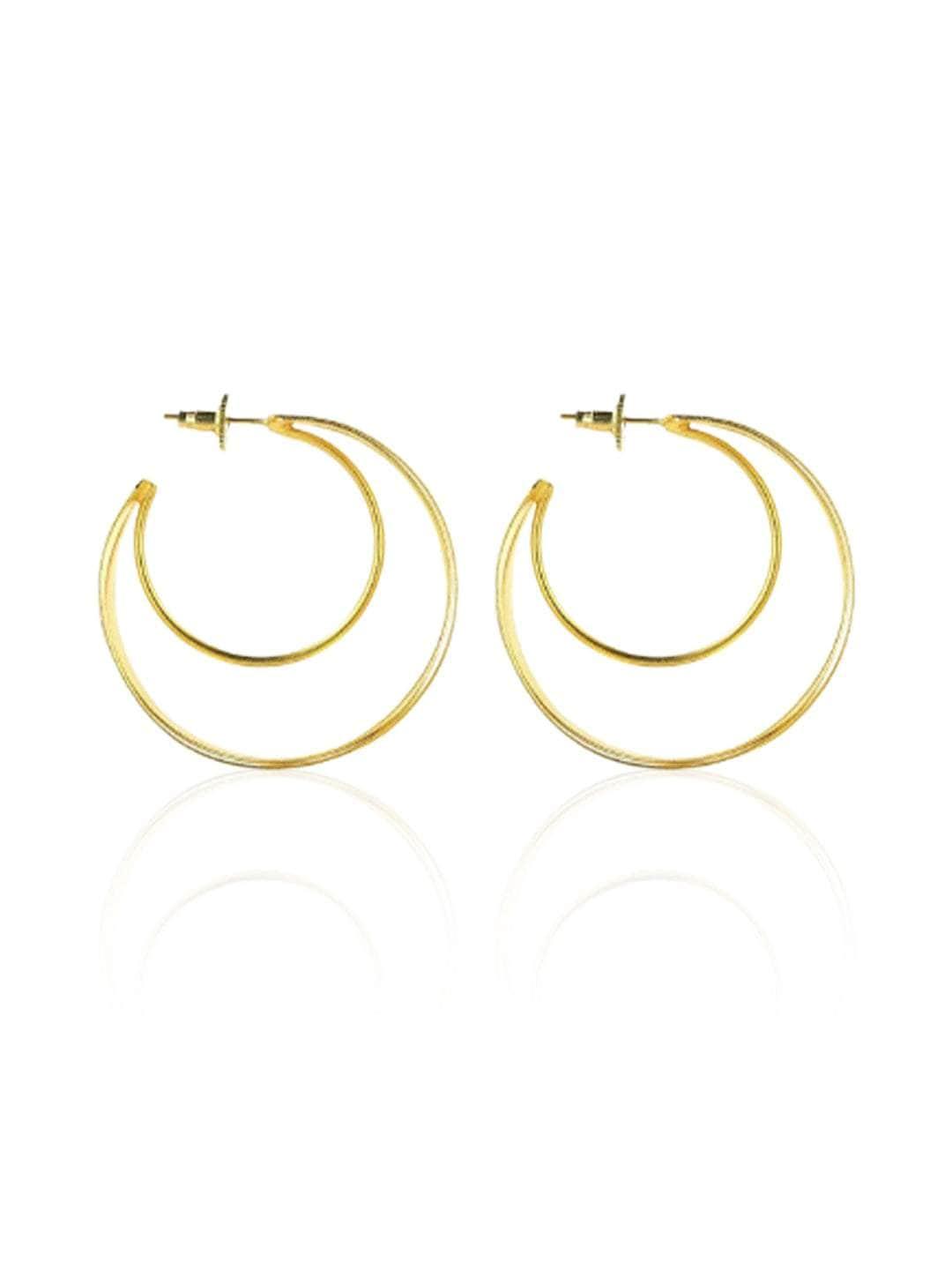 Ishhaara Triple Layer Twisted Hoop Earrings