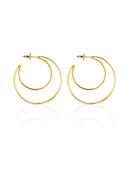 Ishhaara Triple Layer Twisted Hoop Earrings
