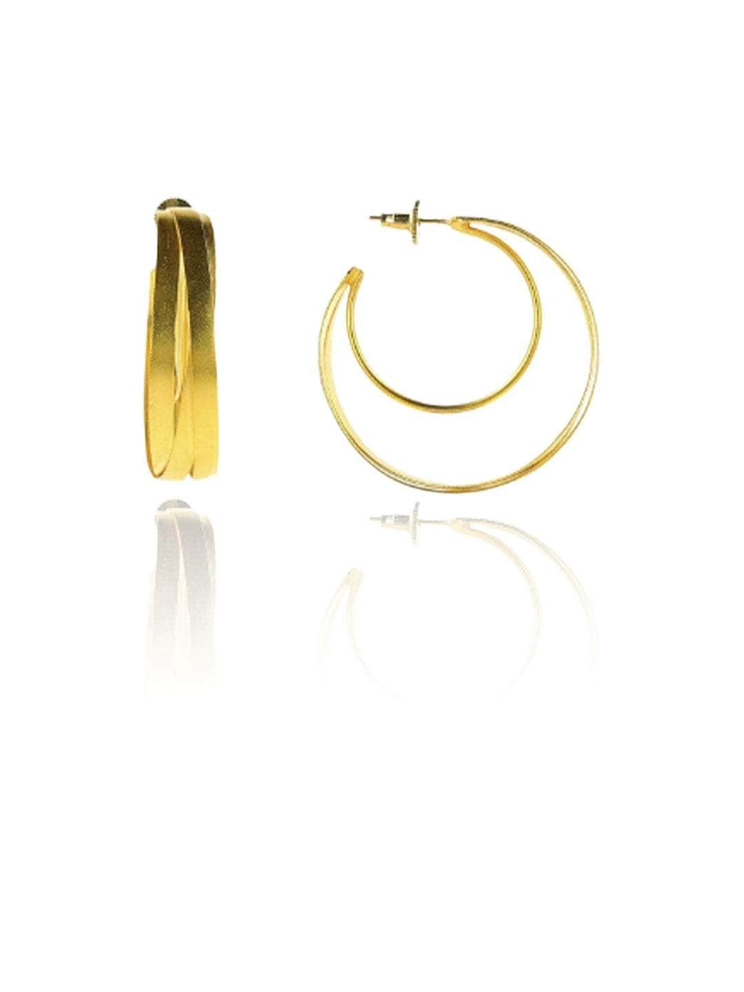 Ishhaara Triple Layer Twisted Hoop Earrings