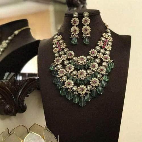 Ishhaara Triple Layered Flower Motif Set