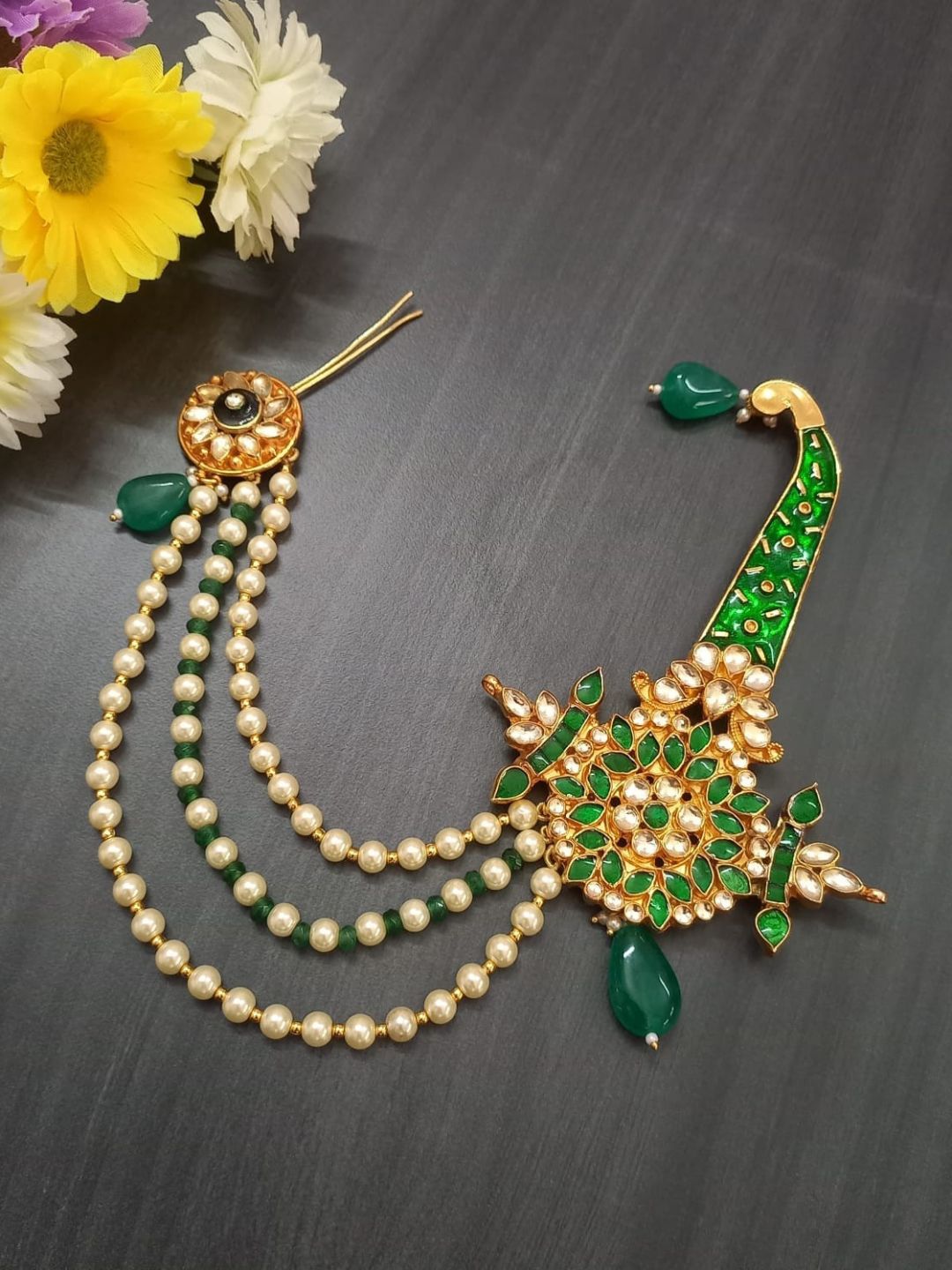 Ishhaara Triple Layered Mala Meenakari Work Kalangi