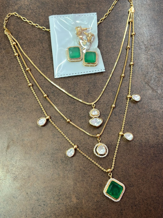 Ishhaara Triple Layered Necklace Set