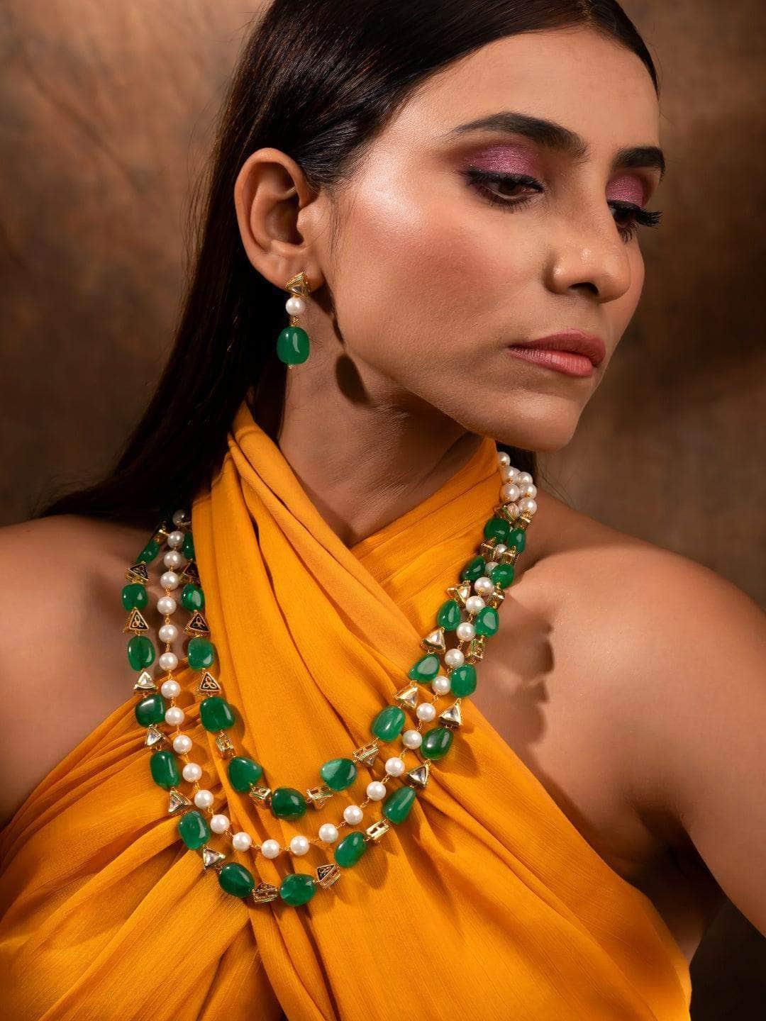 Ishhaara Triple Layered Pearl Necklace Set