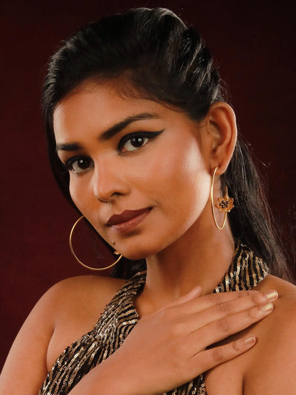 Ishhaara Tumbling Flower Hoop Earring