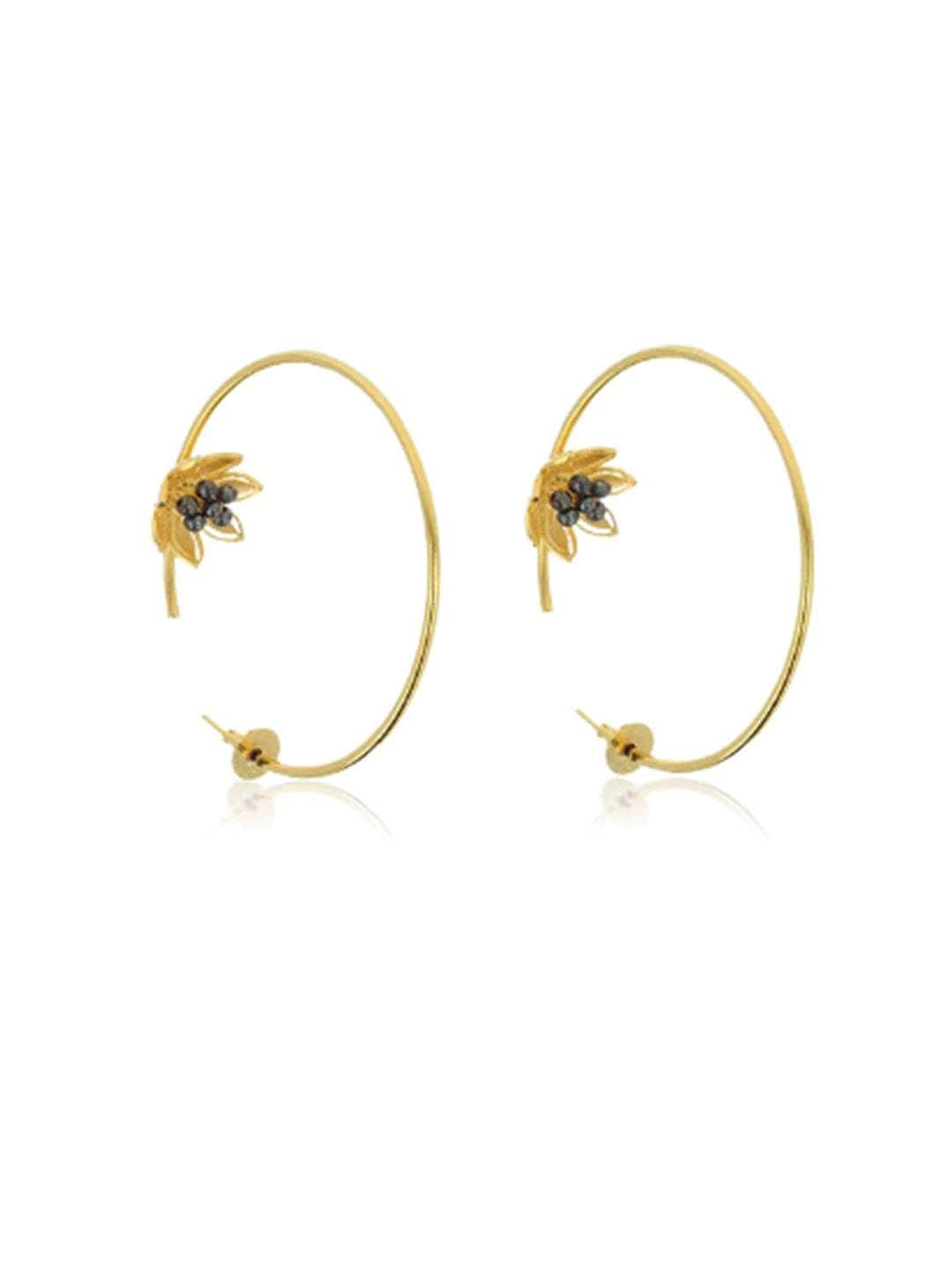 Ishhaara Tumbling Flower Hoop Earring
