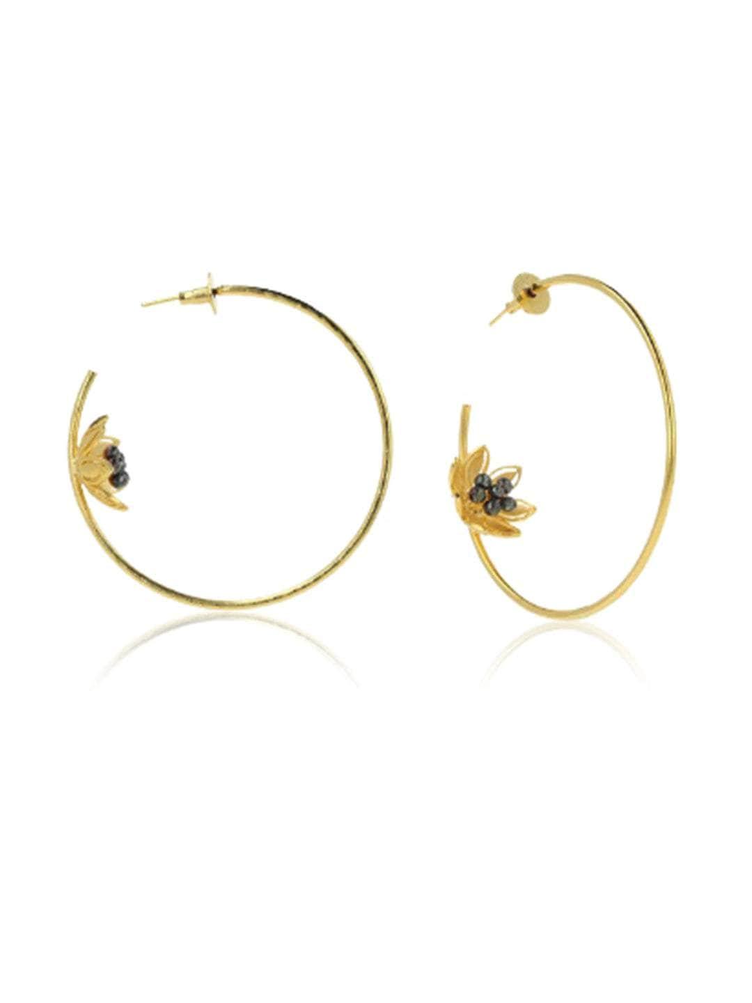 Ishhaara Tumbling Flower Hoop Earring
