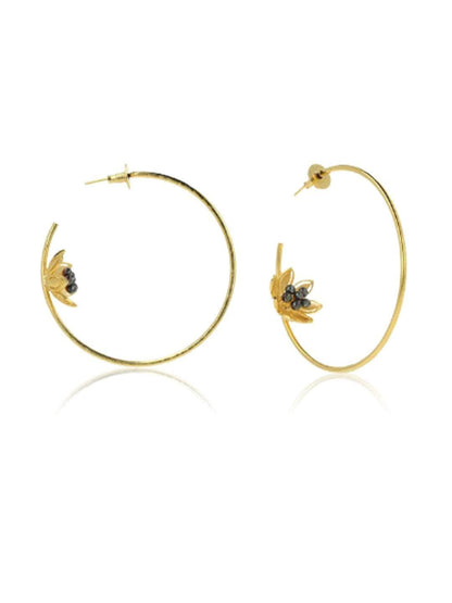 Ishhaara Tumbling Flower Hoop Earring