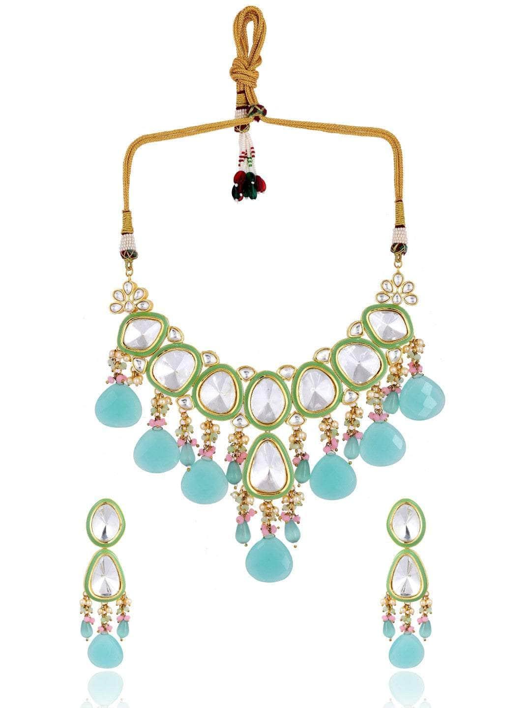 Ishhaara Turquoise Ad Kundan Choker Set