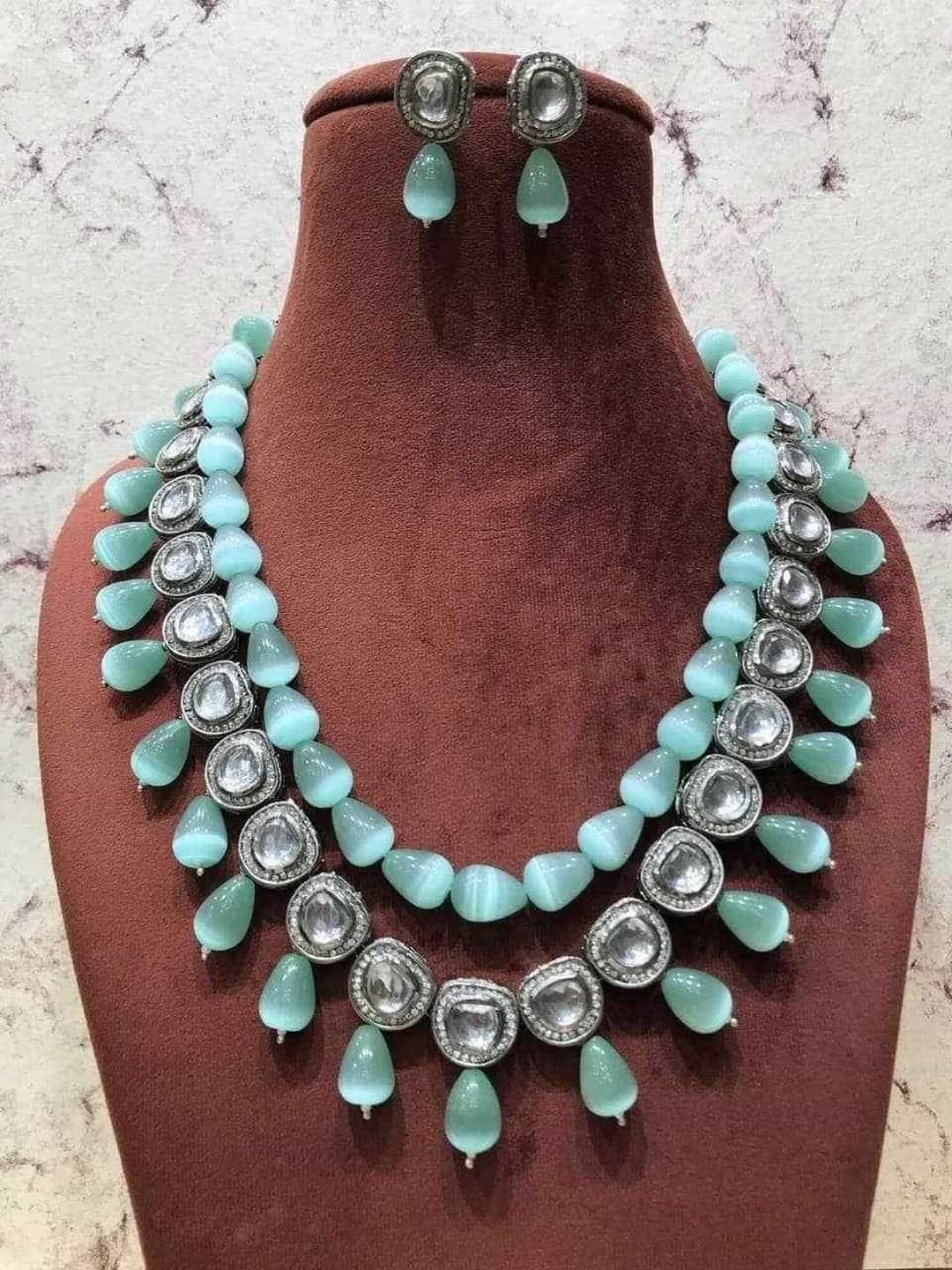 Ishhaara Turquoise Beaded Necklace