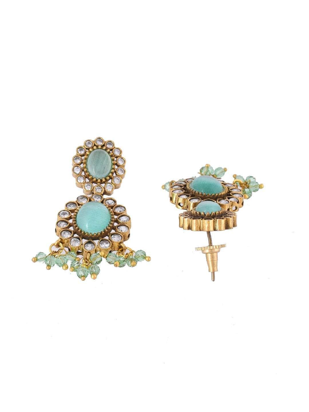Ishhaara Turquoise Kundan Pearl Necklace Set