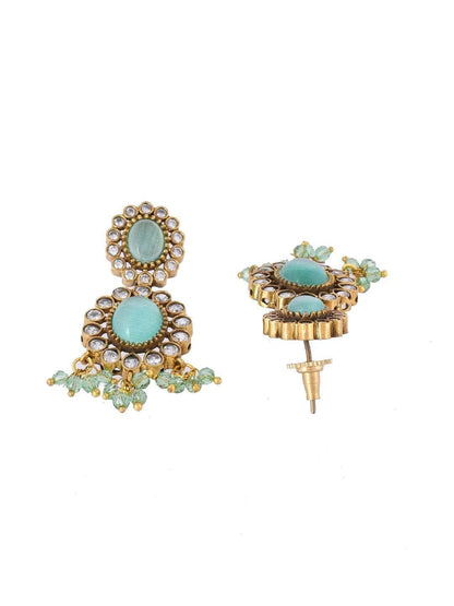 Ishhaara Turquoise Kundan Pearl Necklace Set