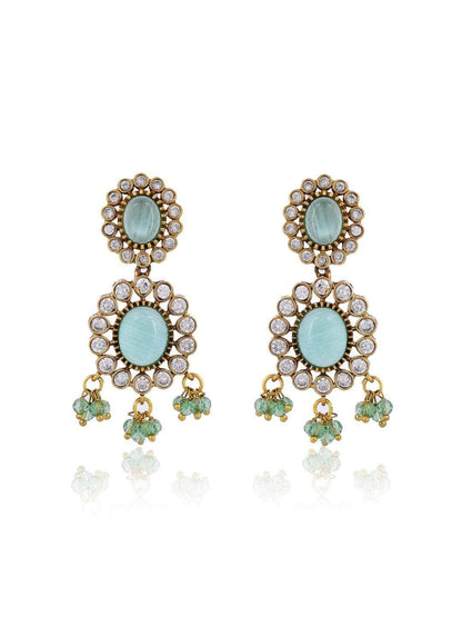 Ishhaara Turquoise Kundan Pearl Necklace Set