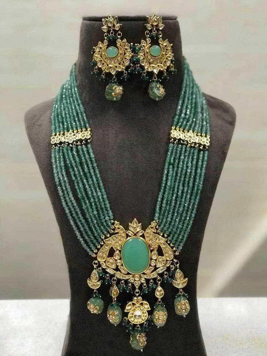 Ishhaara Turquoise Pendant Green Rani Haar
