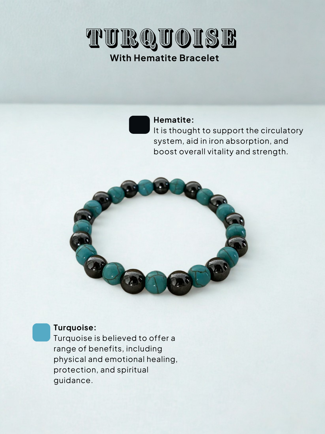 Ishhaara Turquoise With Hematite Bracelet