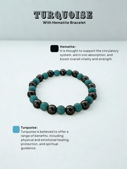 Ishhaara Turquoise With Hematite Bracelet