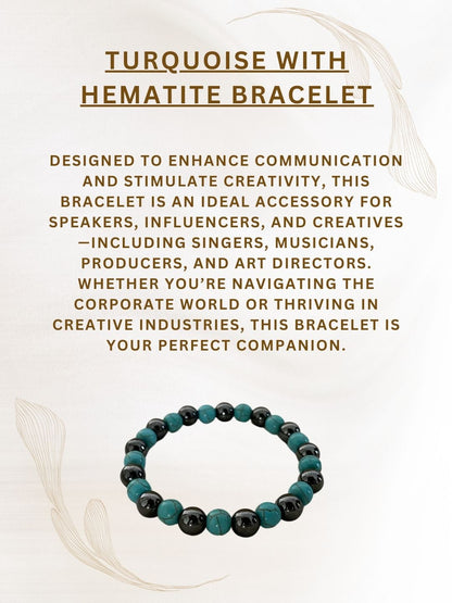 Ishhaara Turquoise With Hematite Bracelet