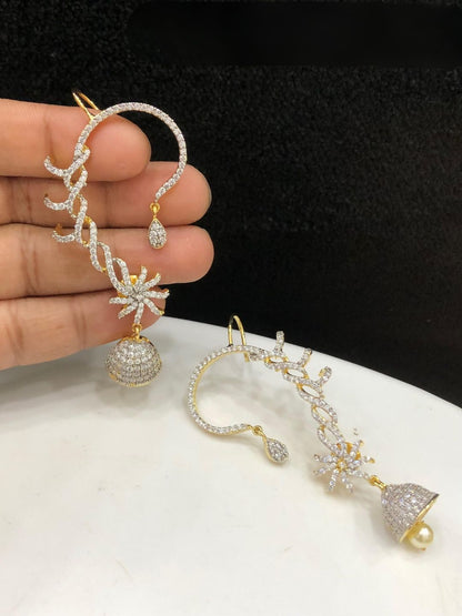 Ishhaara Twinkling Jhumka Studded Earcuff Earring