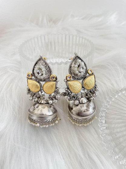 Ishhaara Two Tone Jhumki Earrings