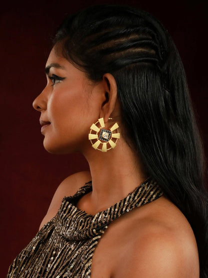 Ishhaara Two Toned Geometric Tribal Hoops