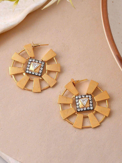 Ishhaara Two Toned Geometric Tribal Hoops