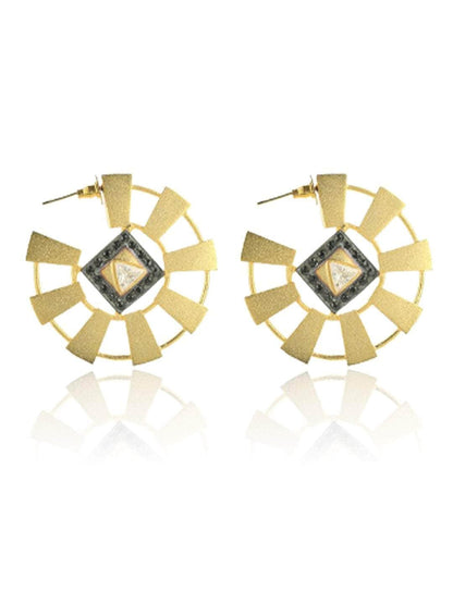 Ishhaara Two Toned Geometric Tribal Hoops