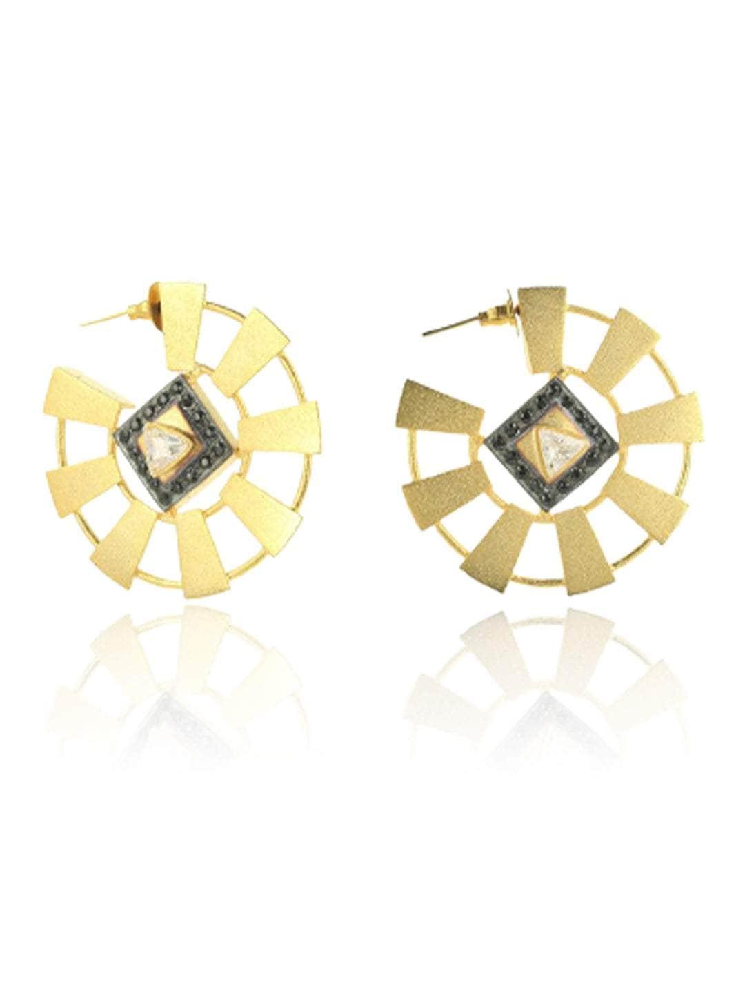 Ishhaara Two Toned Geometric Tribal Hoops