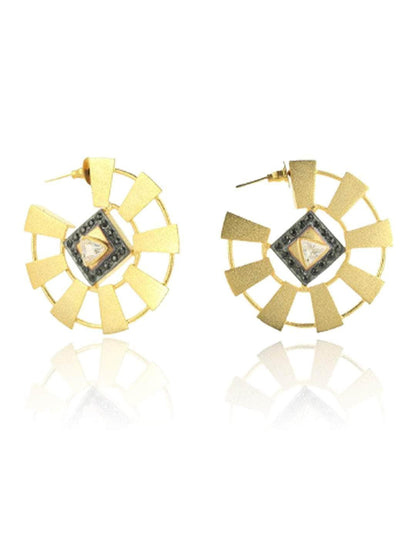 Ishhaara Two Toned Geometric Tribal Hoops