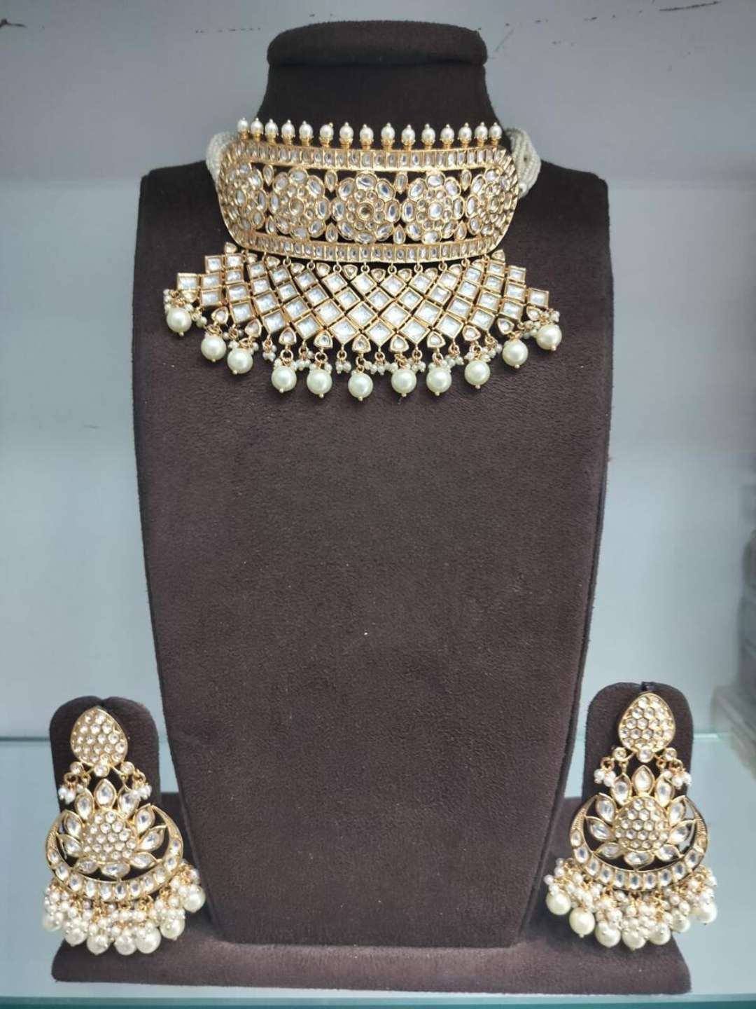 Ishhaara Uncut Diamond Polki Rajwadi Choker Necklace Set