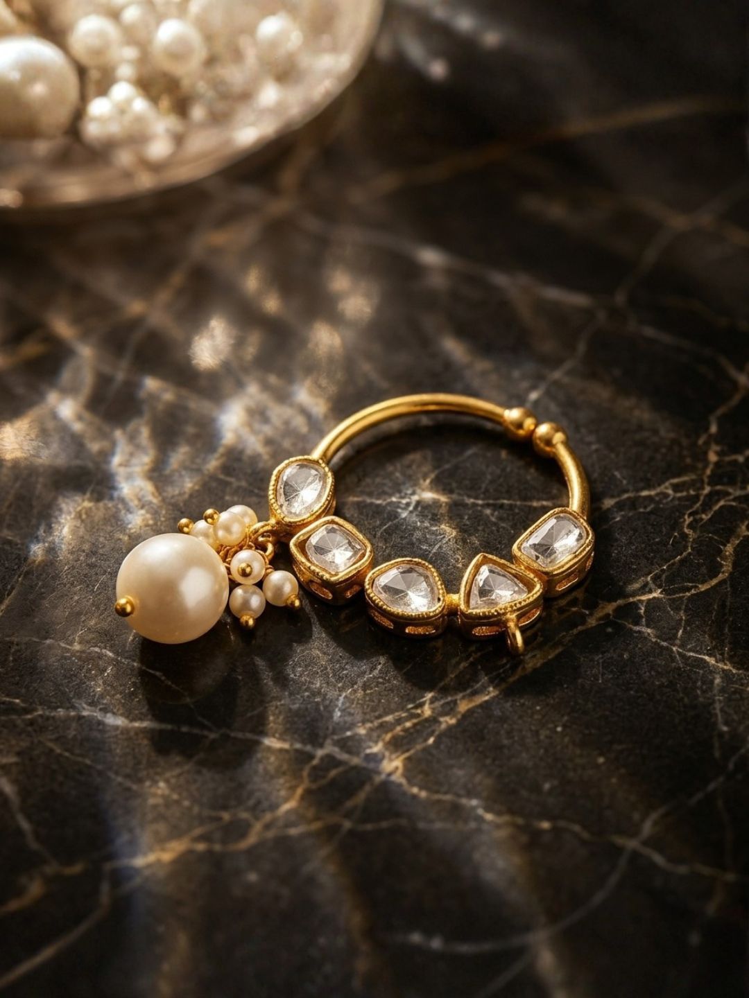 Ishhaara Uncut Kundan Polki Pearl Nath