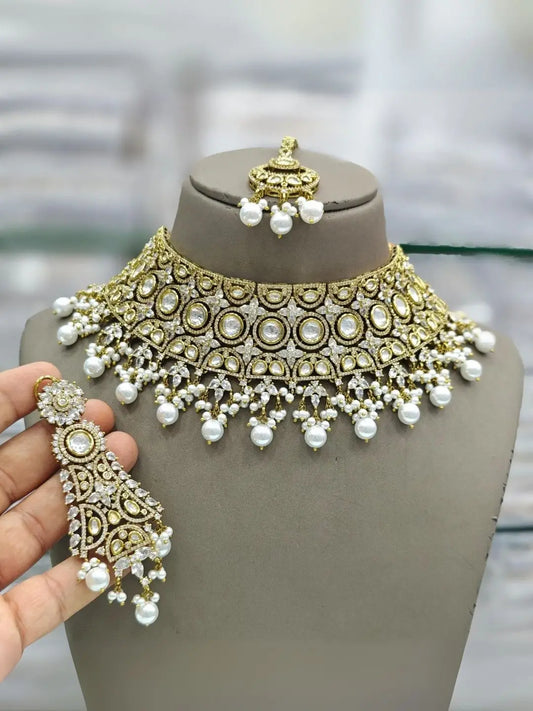 Ishhaara Uncut Kundan Semi Bridal Set