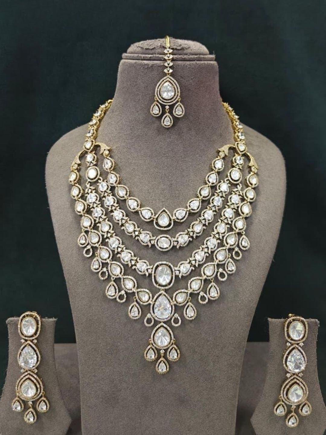 Ishhaara Uncut Polki Kundan Layered Bridal Necklace