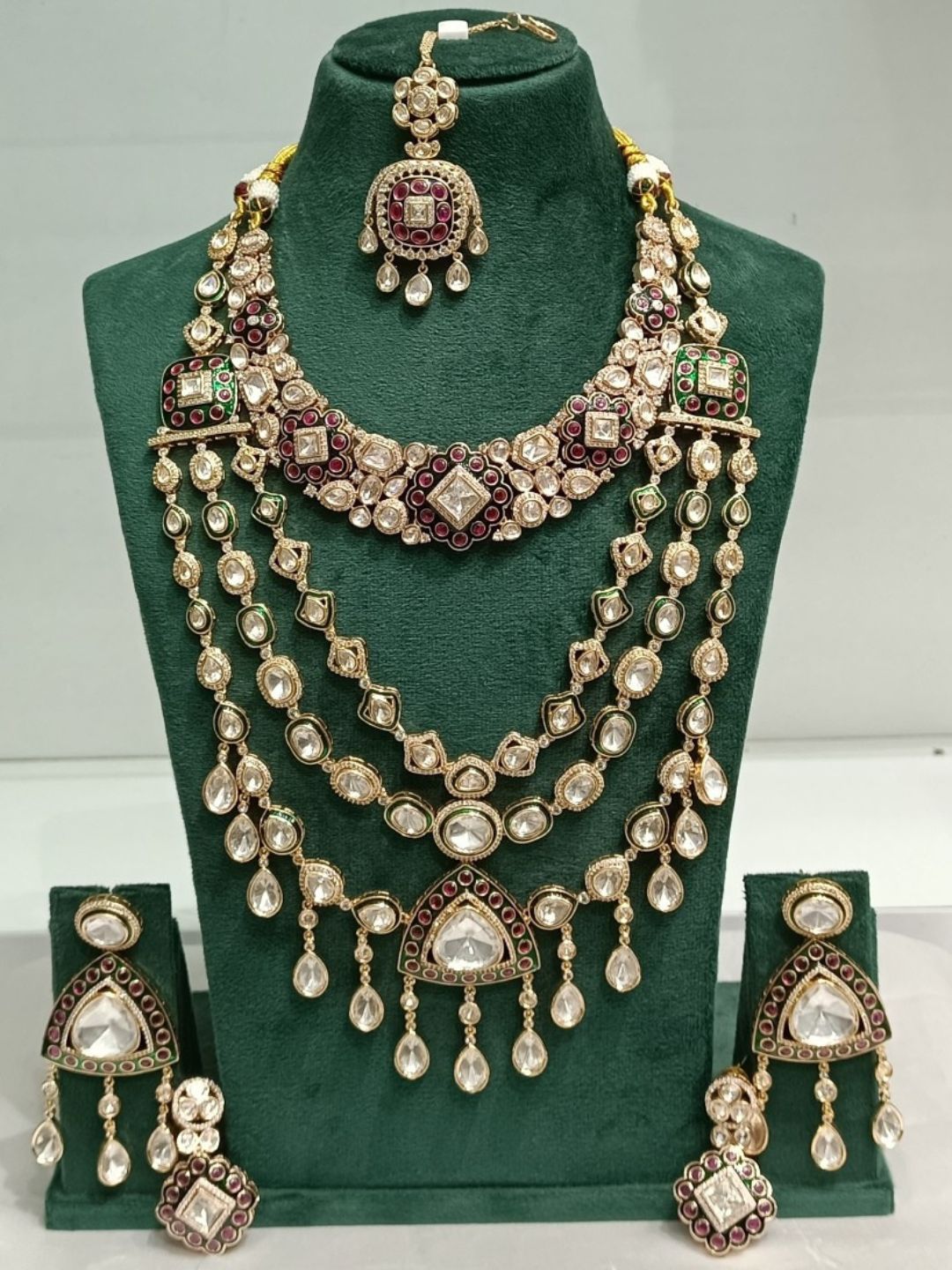 Ishhaara Uncut Polki Meenakari Full Bridal Set