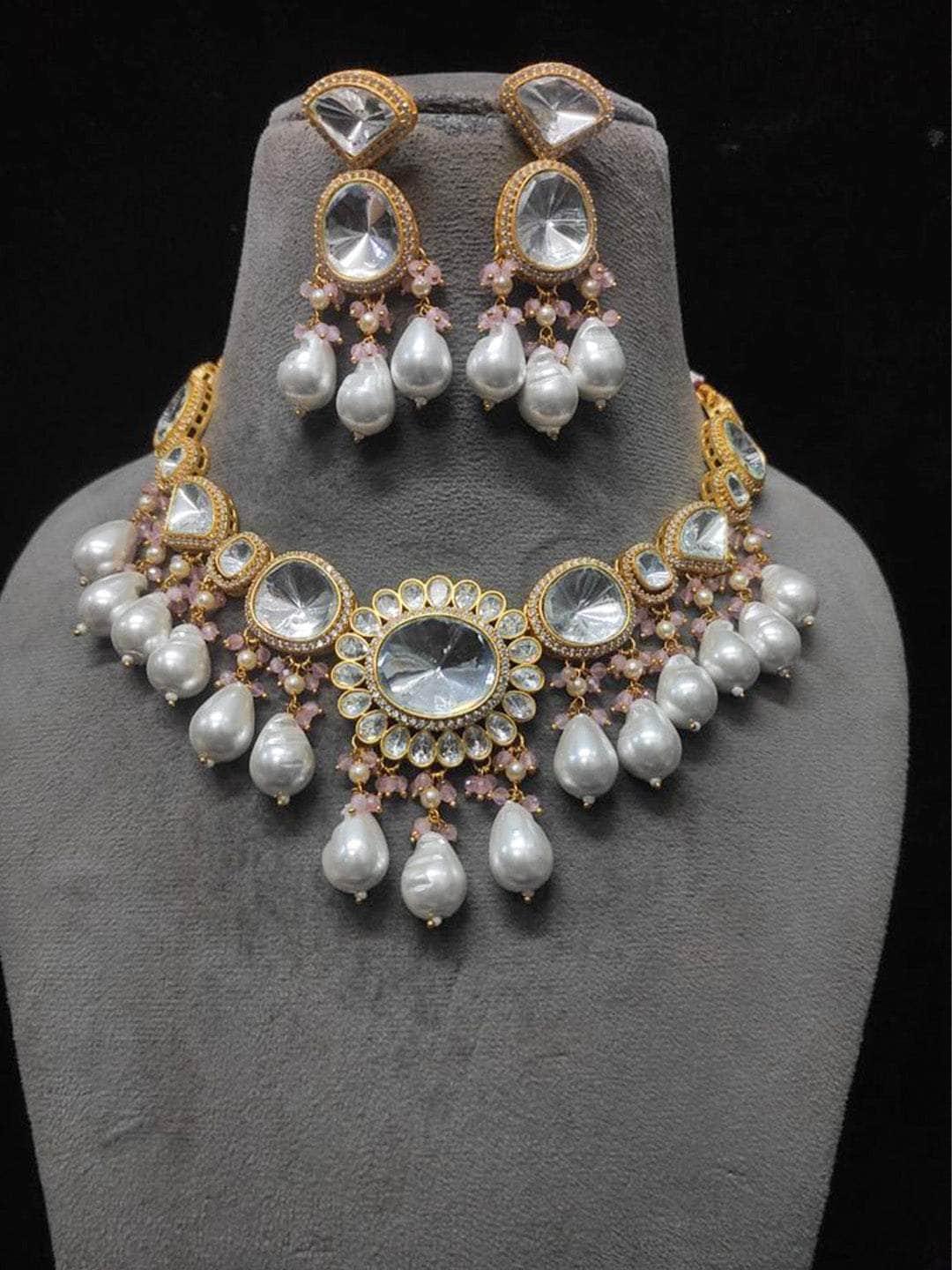 Ishhaara Uncut Polki Necklace Set