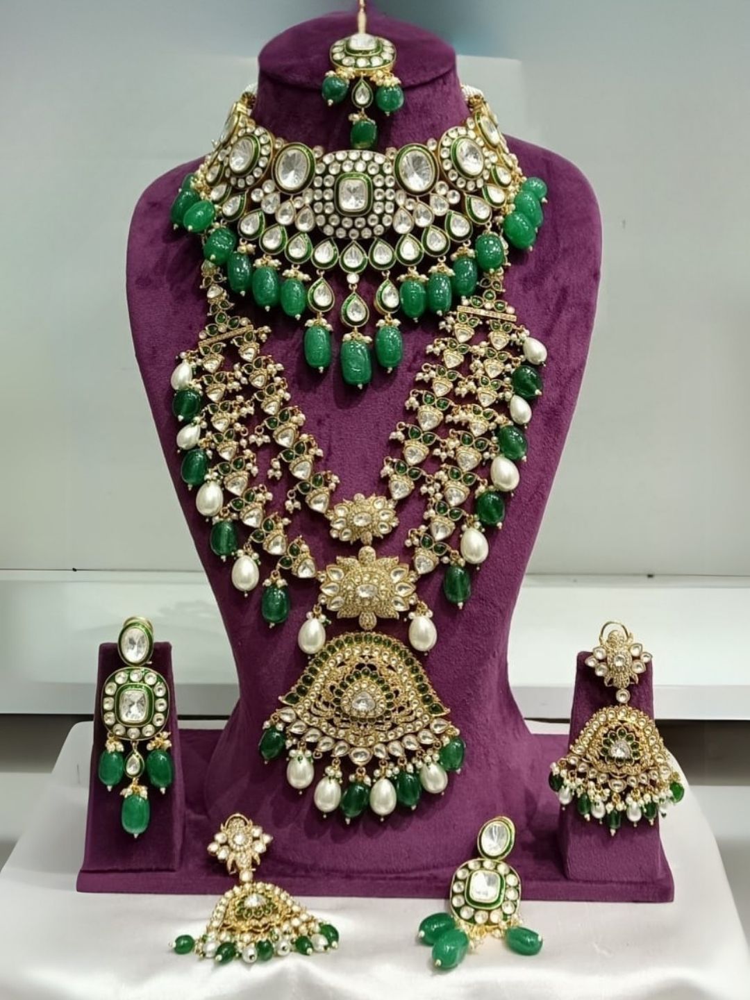 Ishhaara Uncut Polki Studded Long And Short Necklace