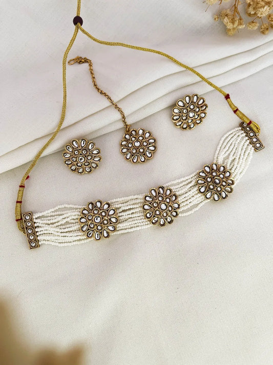 Ishhaara Uniqe Matte Finish Pearl Choker