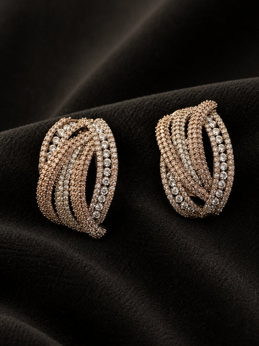 Ishhaara Unique Design Glittering Hoop Earrings