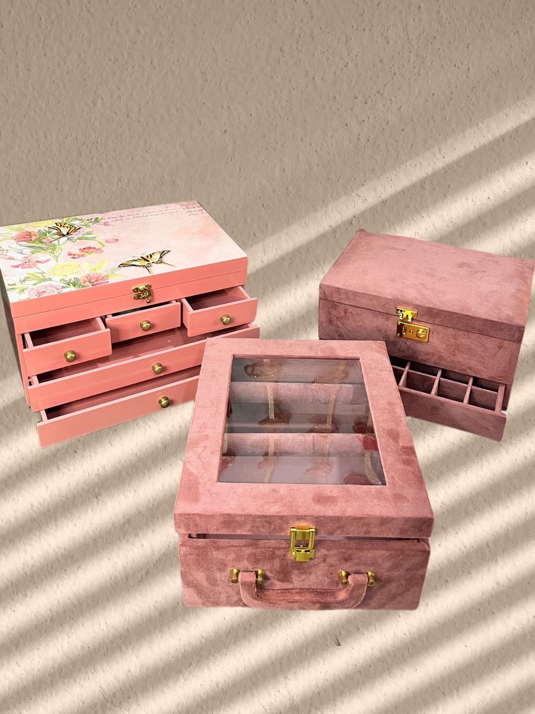 Ishhaara Vanity Set Makeup Box Jewellery Box And Bangle Box