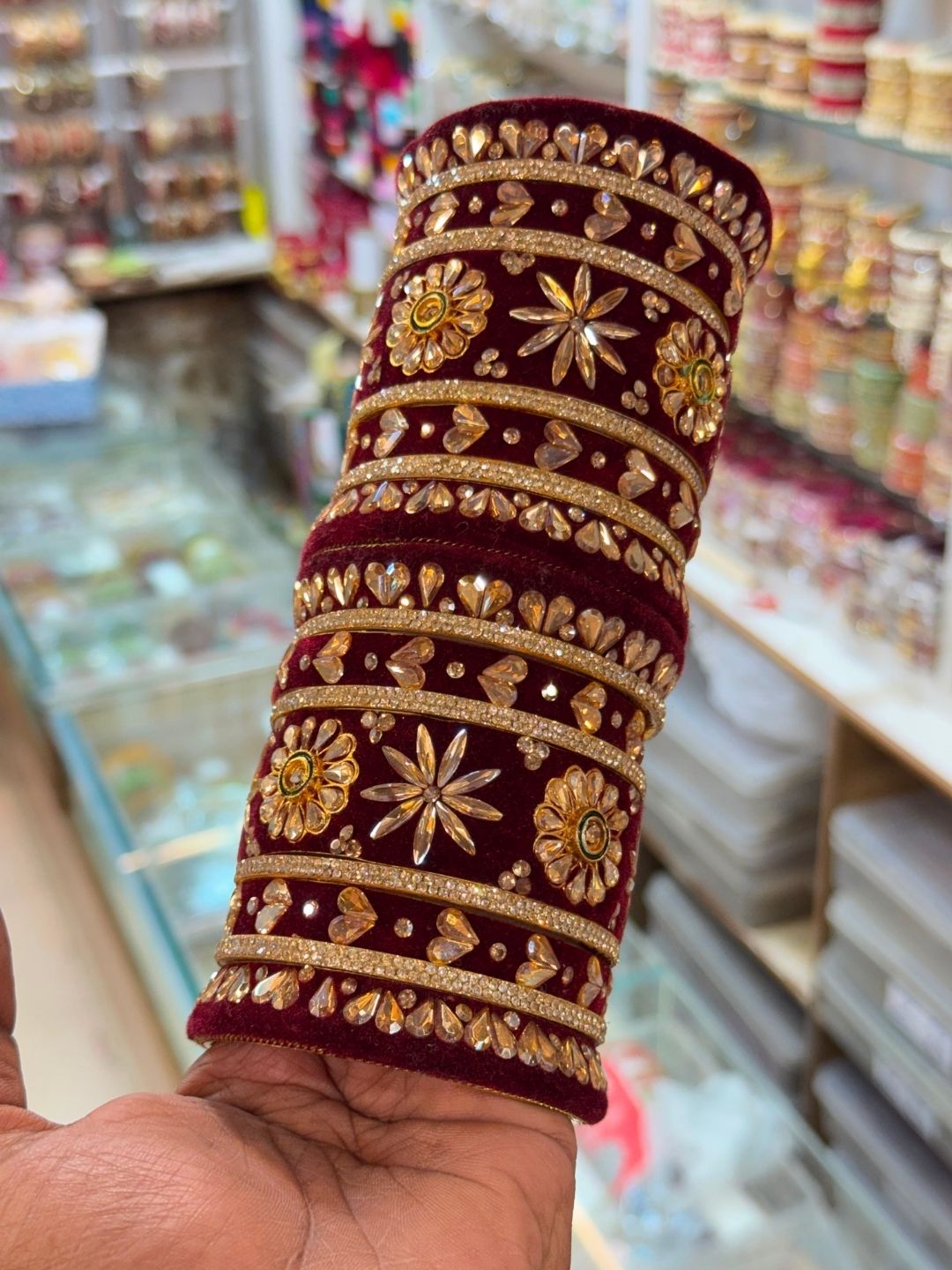 Ishhaara Velvet Bridal Bangles Set