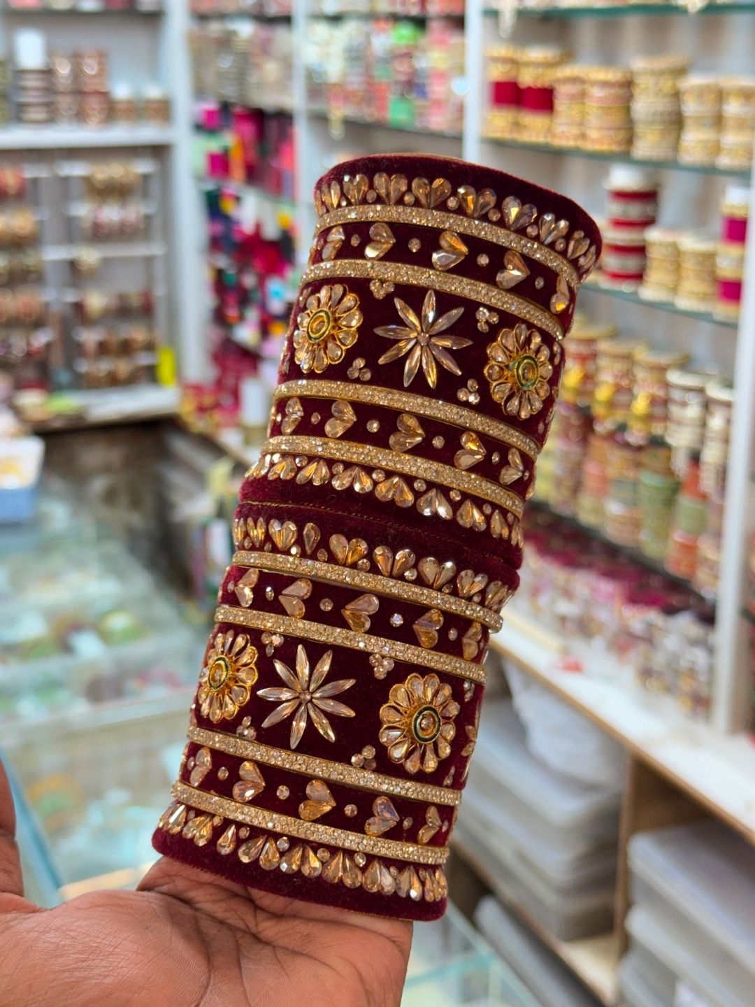 Ishhaara Velvet Bridal Bangles Set