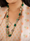 Ishhaara Victorian Colored Semi Precious Single Line Necklace