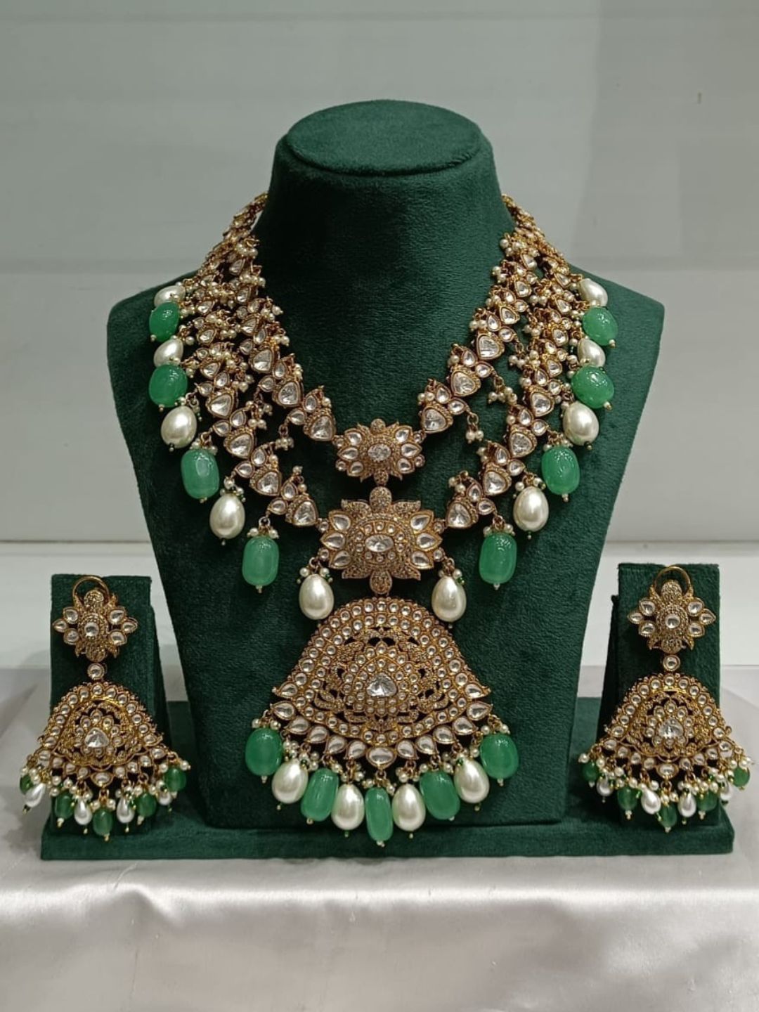 Ishhaara Victorian Double Layered Polki Pendant Necklace