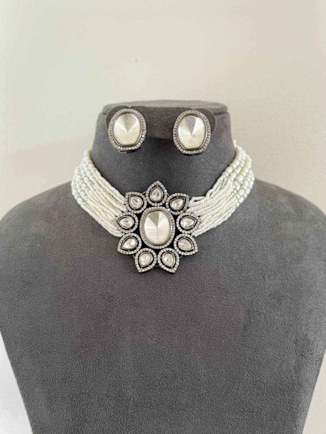 Ishhaara Victorian Dual Tone Uncut Polki Kundan Set