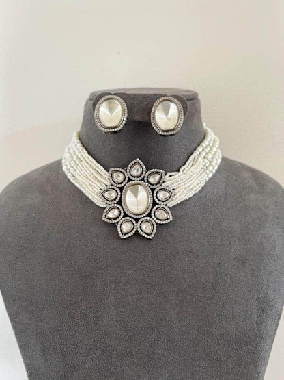 Ishhaara Victorian Dual Tone Uncut Polki Kundan Set