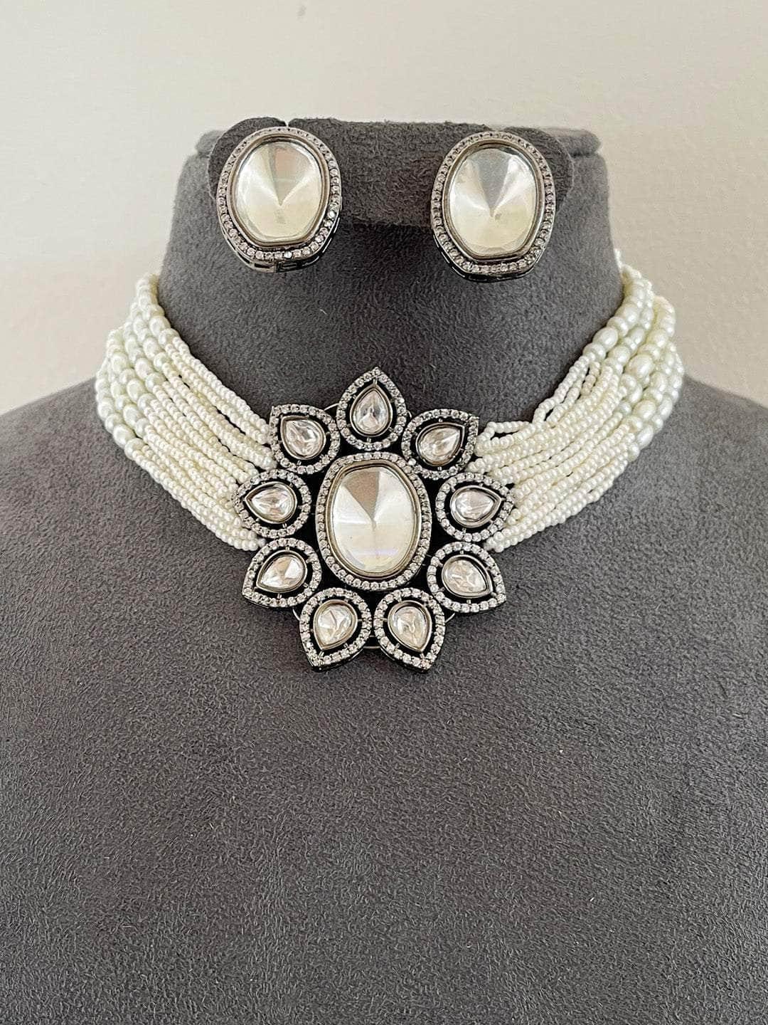 Ishhaara Victorian Dual Tone Uncut Polki Kundan Set